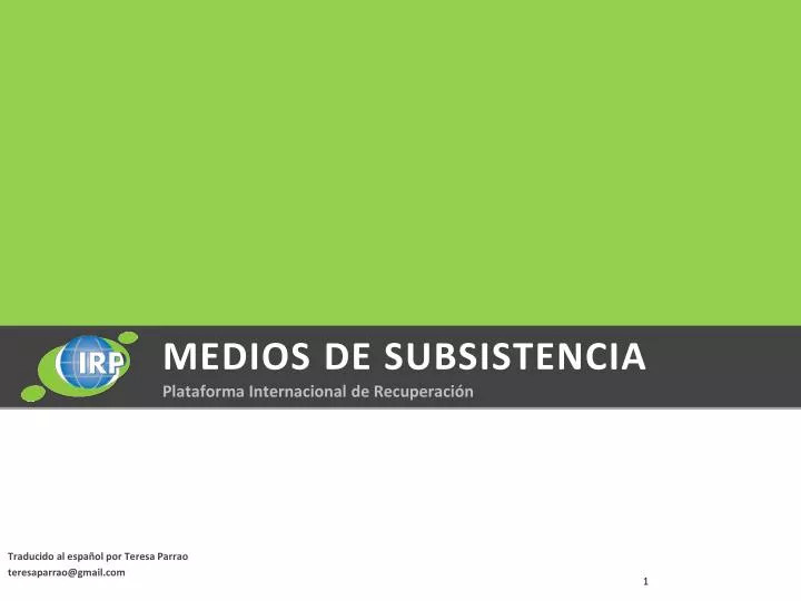 medios de subsistencia