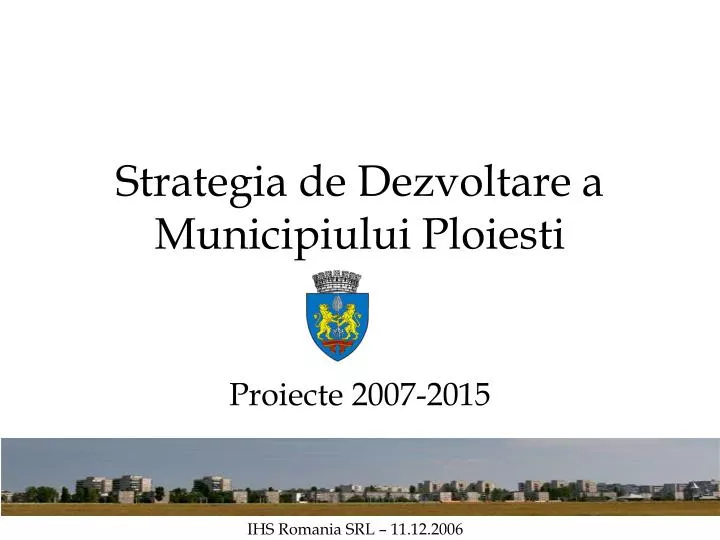 strategia de dezvoltare a municipiului ploiesti