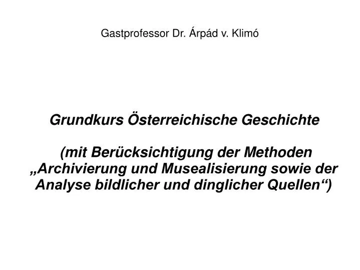 gastprofessor dr rp d v klim