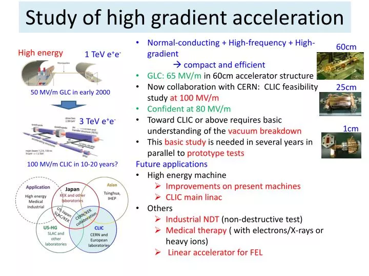 study of h igh gradient acceleration