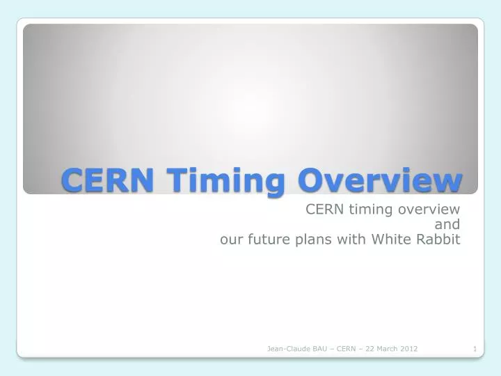 cern timing overview