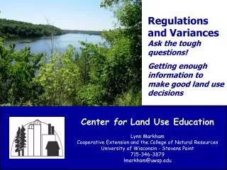 Regulations and Variances Ask the tough questions!