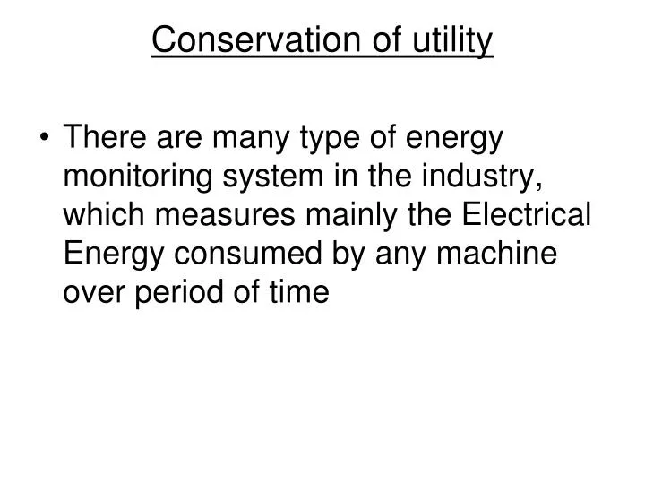 conservation of utility