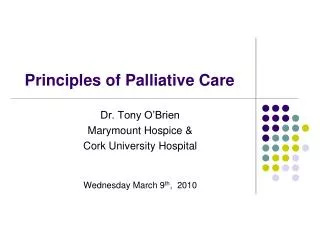 Principles of Palliative Care