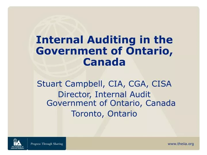 internal auditing in the government of ontario canada