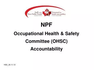 NPF Occupational Health &amp; Safety Committee (OHSC) Accountability
