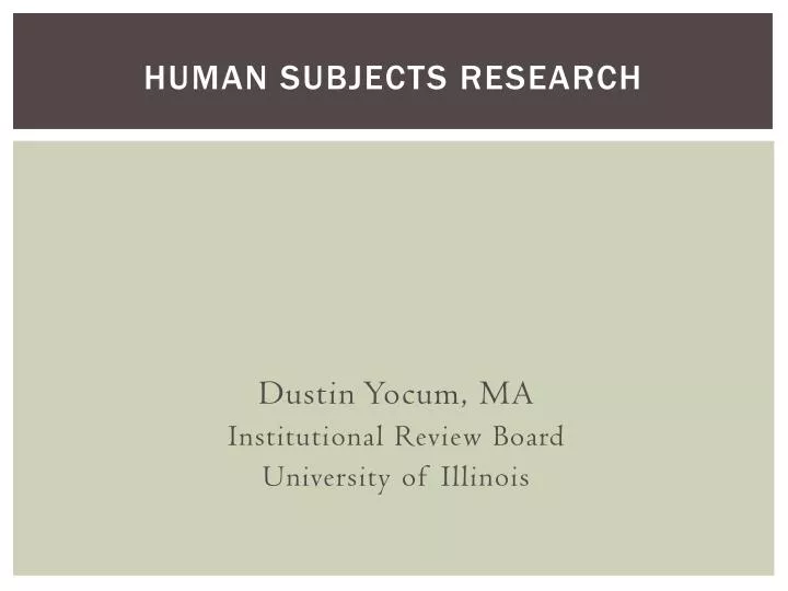 human subjects research