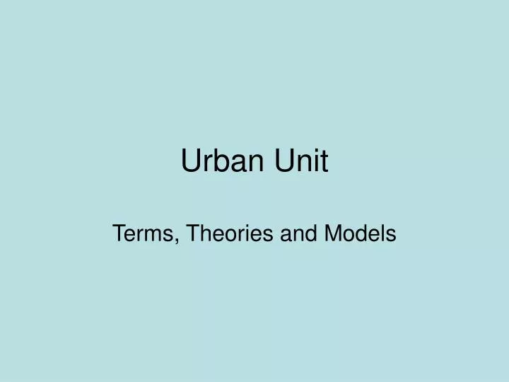 urban unit