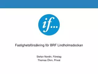 Fastighetsförsäkring för BRF Lindholmsdockan