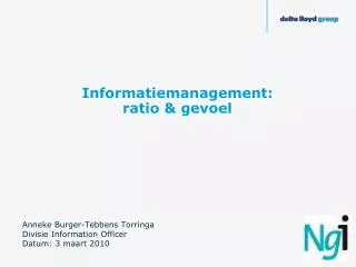 informatiemanagement ratio gevoel