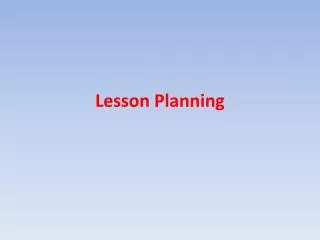 Lesson Planning