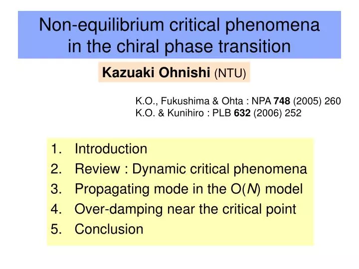 non equilibrium critical phenomena in the chiral phase transition