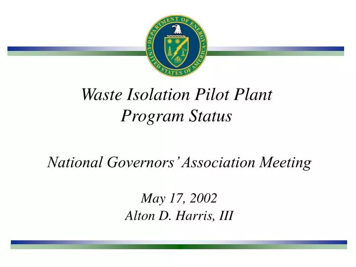 waste isolation pilot plant program status