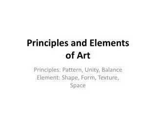 Principles and Elements of Art