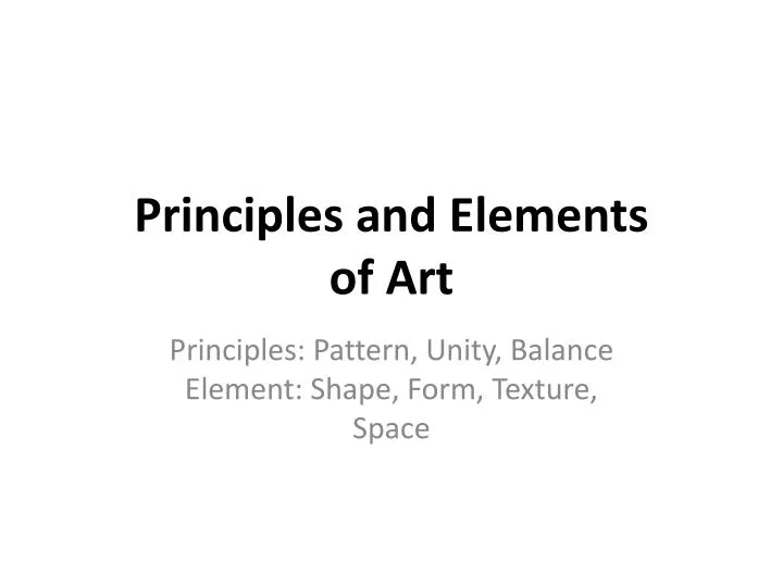 principles and elements of art