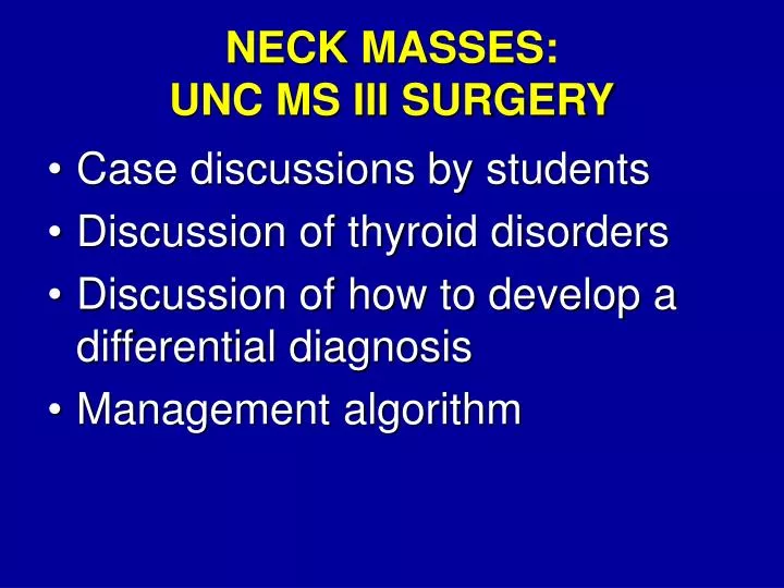 neck masses unc ms iii surgery