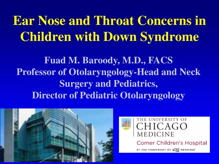 ear nose and throat concerns in children with down syndrome