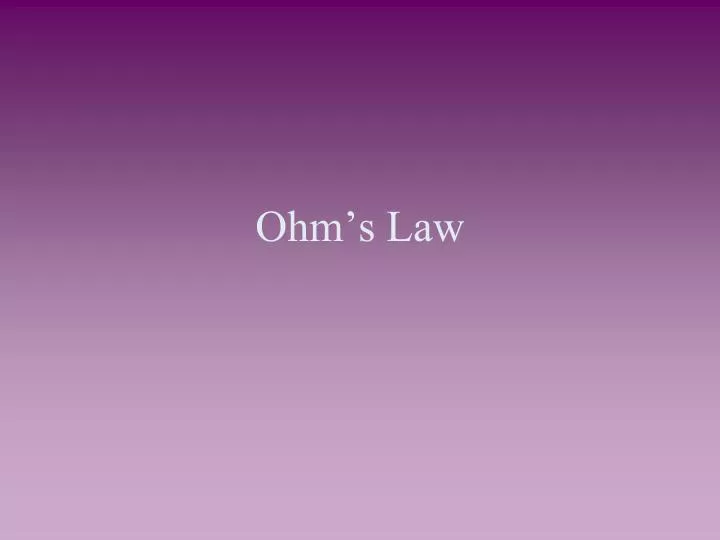 ohm s law