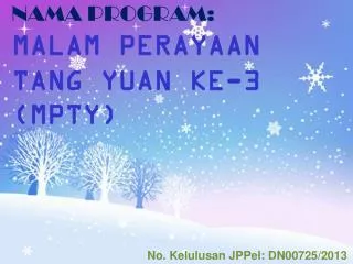 nama program malam perayaan tang yuan ke 3 mpty