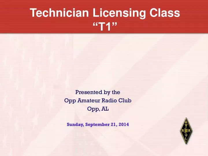 technician licensing class t1