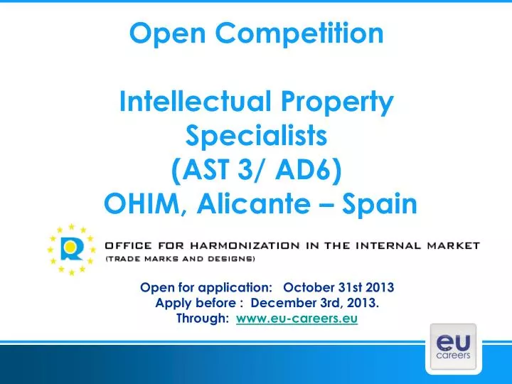 open competition intellectual property specialists ast 3 ad6 ohim alicante spain