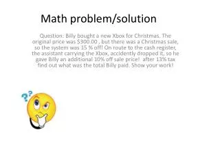 Math problem/solution