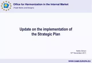 Update on the implementation of the Strategic Plan
