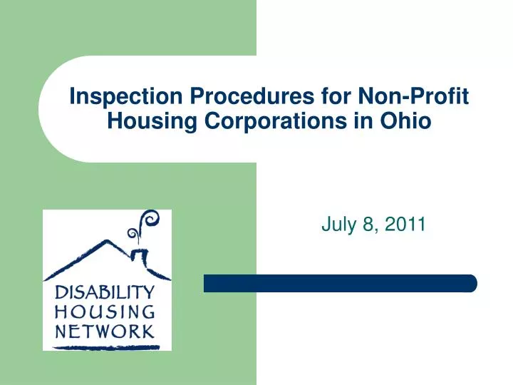 inspection procedures for non profit housing corporations in ohio