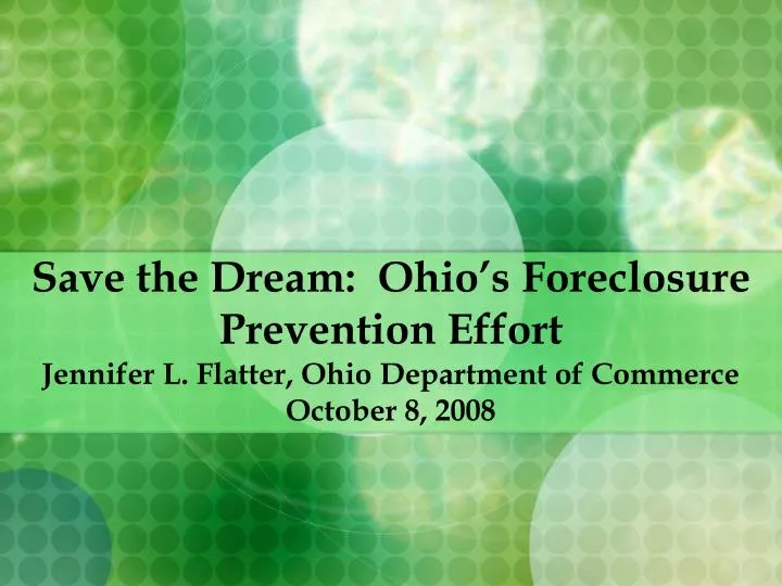 save the dream ohio s foreclosure prevention effort