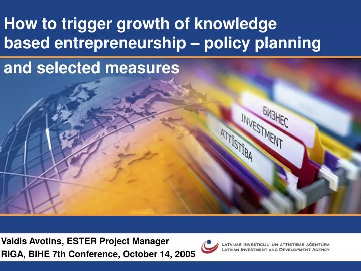 how to trigger growth of knowledge based entrepreneurship policy planning and selected measures