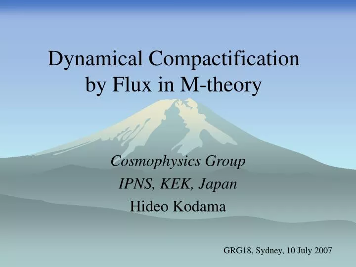 dynamical compactification by flux in m theory