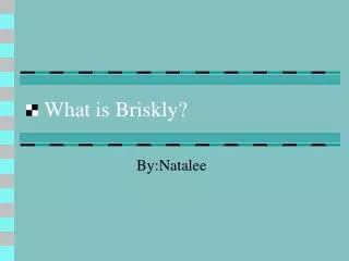 What is Briskly?