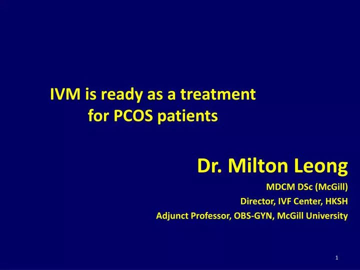 ivm is ready as a treatment for pcos patients