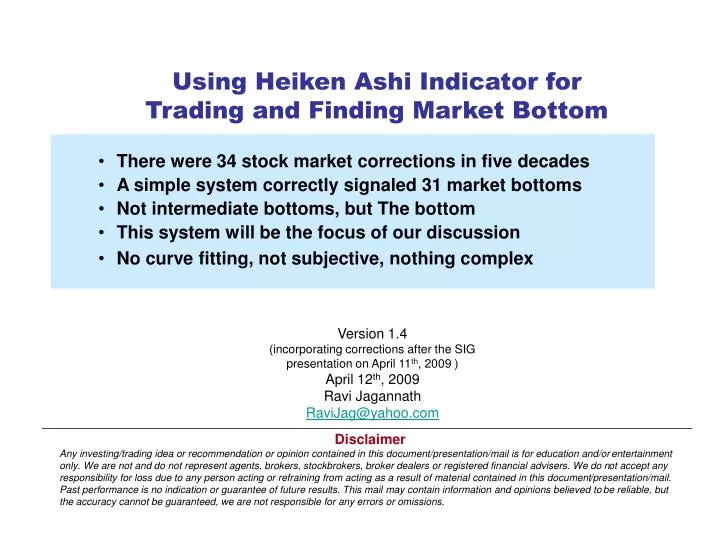 using heiken ashi indicator for trading and finding market bottom