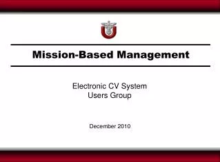 Mission-Based Management