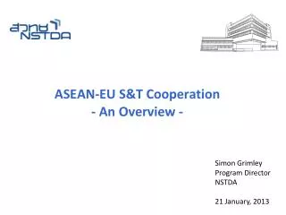 ASEAN-EU S&amp;T Cooperation - An Overview -