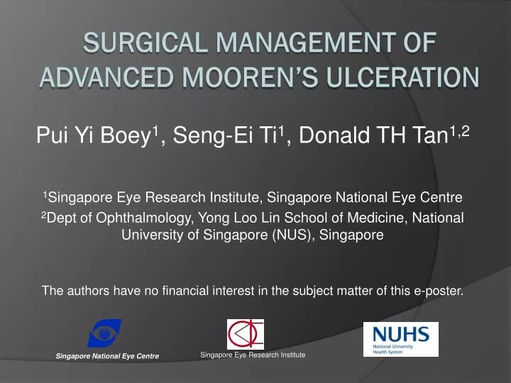 surgical management of advanced mooren s ulceration