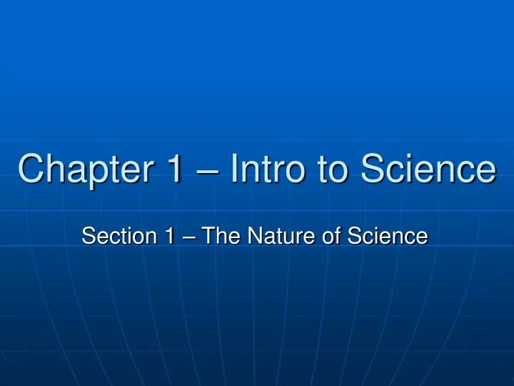 chapter 1 intro to science