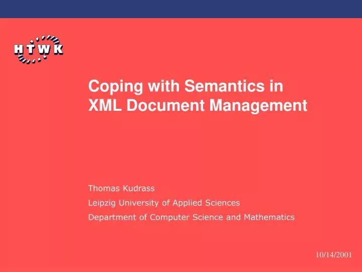 coping with semantics in xml document management