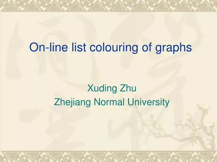 on line list colouring of graphs