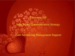 Corporate AD Sony Brand Communication Strategy Zone Advertising Management Support