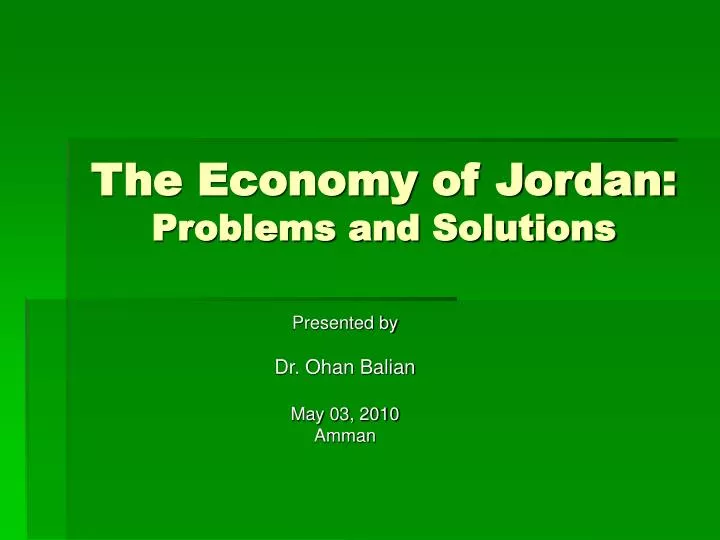 the economy of jordan problems and solutions