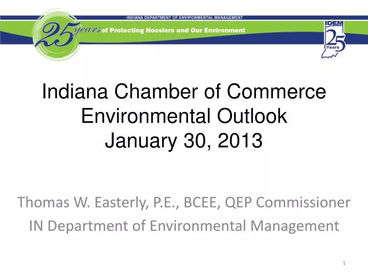 indiana chamber of commerce environmental outlook january 30 2013