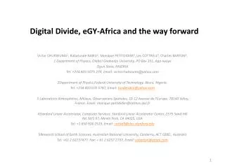 Digital Divide, eGY-Africa and the way forward