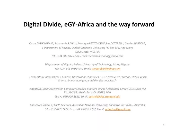 digital divide egy africa and the way forward