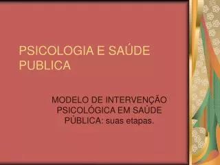psicologia e sa de publica
