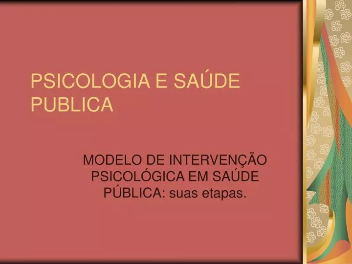 psicologia e sa de publica