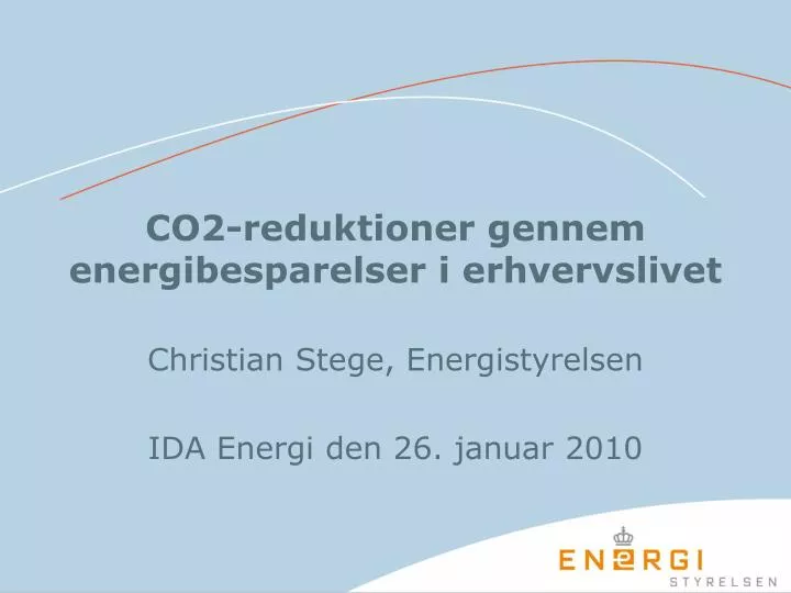 co2 reduktioner gennem energibesparelser i erhvervslivet