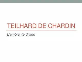 teilhard de chardin
