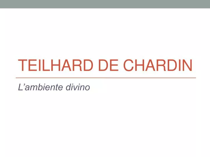 teilhard de chardin